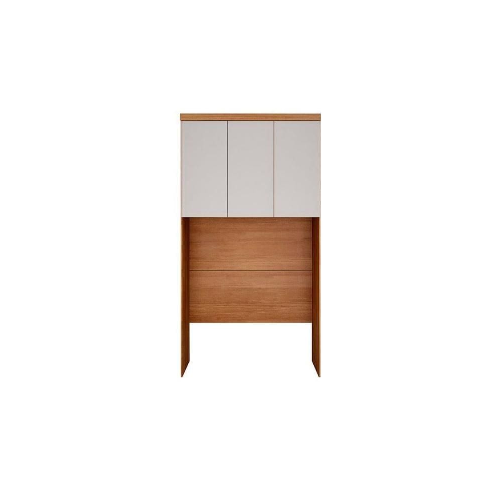 Modulado de Quarto Armário Ponte Aéreo Solteiro Rizon/Linea c/ 3 Portas Cumaru/Fendi - Novo Horizonte