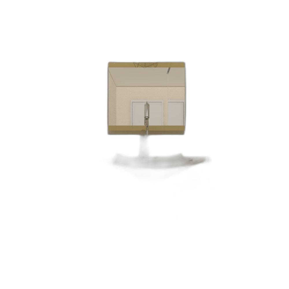 Gabinete Vidro 45Cm Inox Cuba Quadrada Champanhe + Torneira