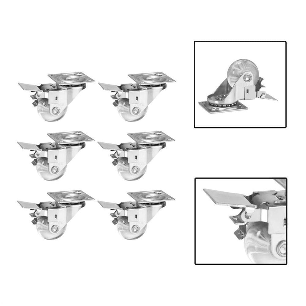 Kit 6 Rodízios Gel Rodinha Giratória Móveis 35Mm Com Freio