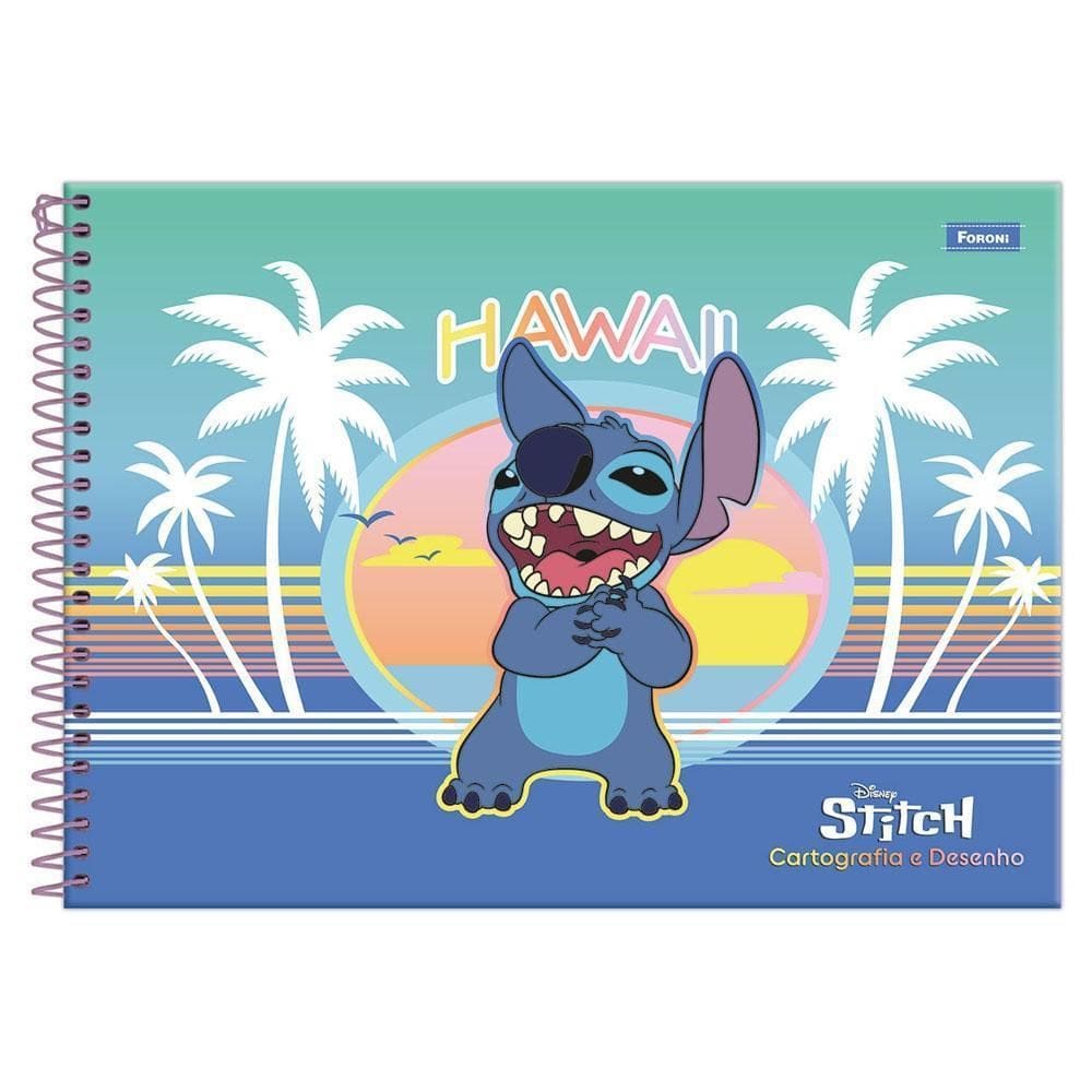 Caderno Cartografia 80Fls Espiral Stitch Hawai Foroni