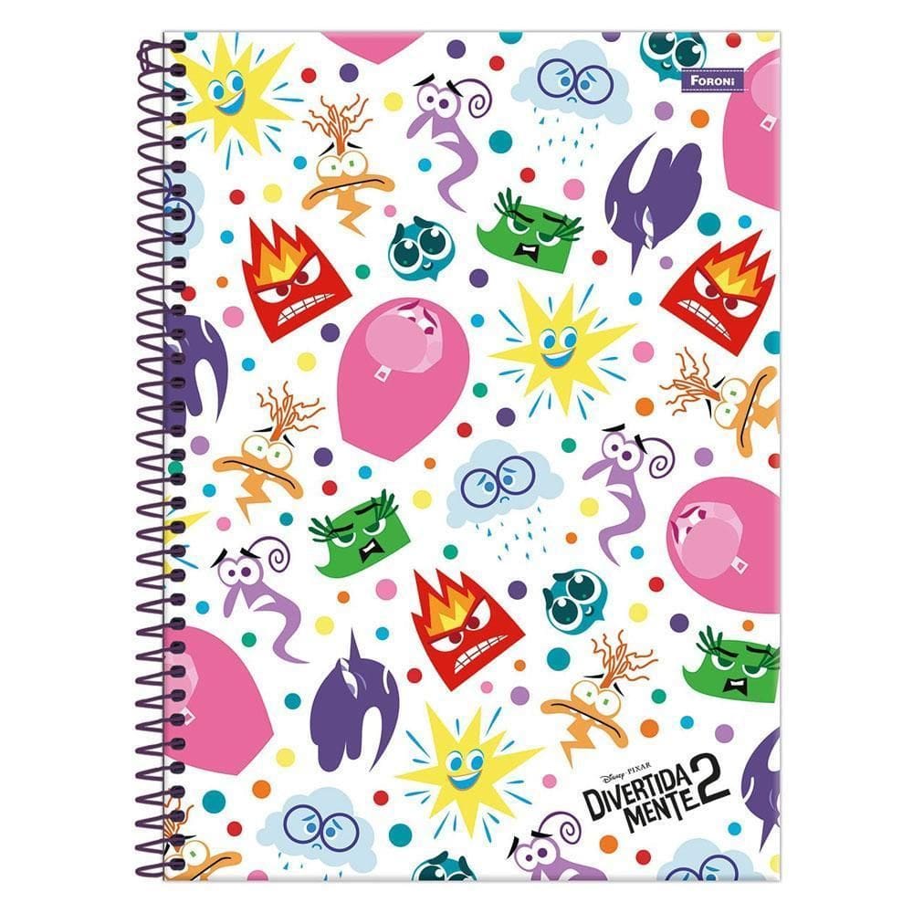 Caderno Univ 10 Matéria 160Fl Divertidamente 2 Branco Foroni