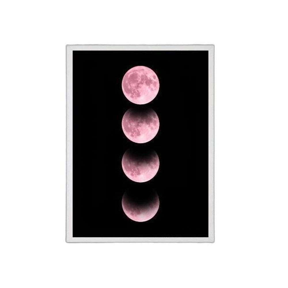 Quadro Fotografia Fases Da Lua Rosa 45X34Cm - Com Vidro