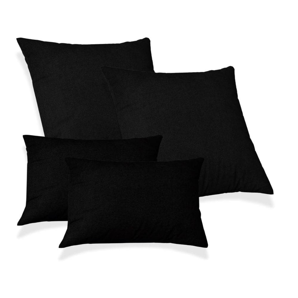 2 Capas De Almofadas 50X50 + 2 Capa 30X50Cm Glamour Preto