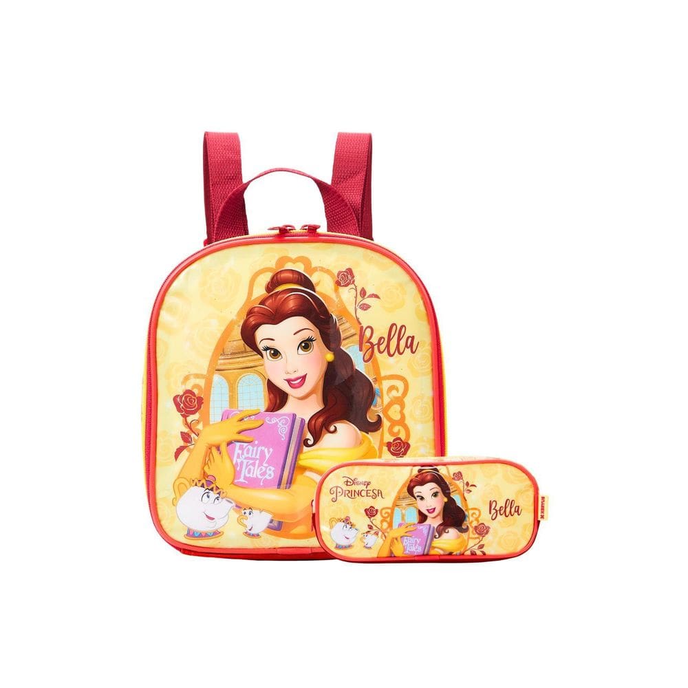 Kit Escolar Lancheira Térmica + Estojo Simples Bela E A Fera