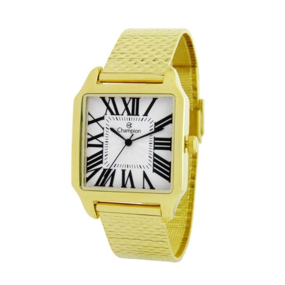 Relógio Champion Feminino Ref: Cn21318H Retangular Dourado