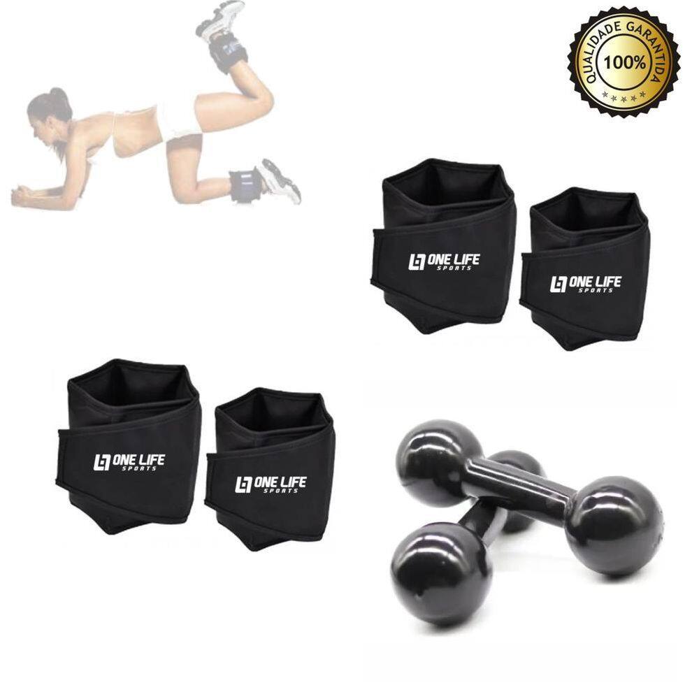 Kit Caneleira Profissional Pr 3Kg + 5 Kg + Pr Halter 4 Kg