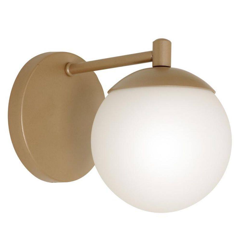 Luminária Parede Arandela Reta Bola Globo Vidro Champagne