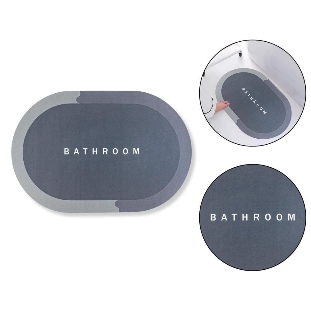 Tapete Redondo Azul Bathroom Antiderrapante Banho Box Casa