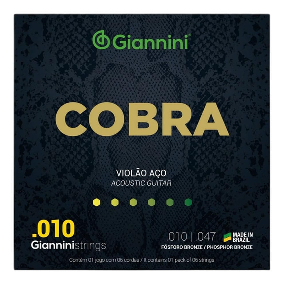 Encordoamento Giannini Geeflef Violao Bronze Fosf 0.010