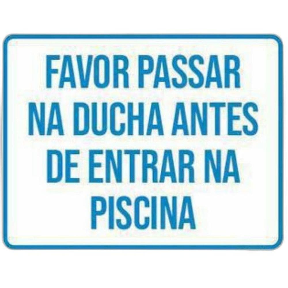 Kit 3 Placas Favor Passar Ducha Antes Entrar Piscina