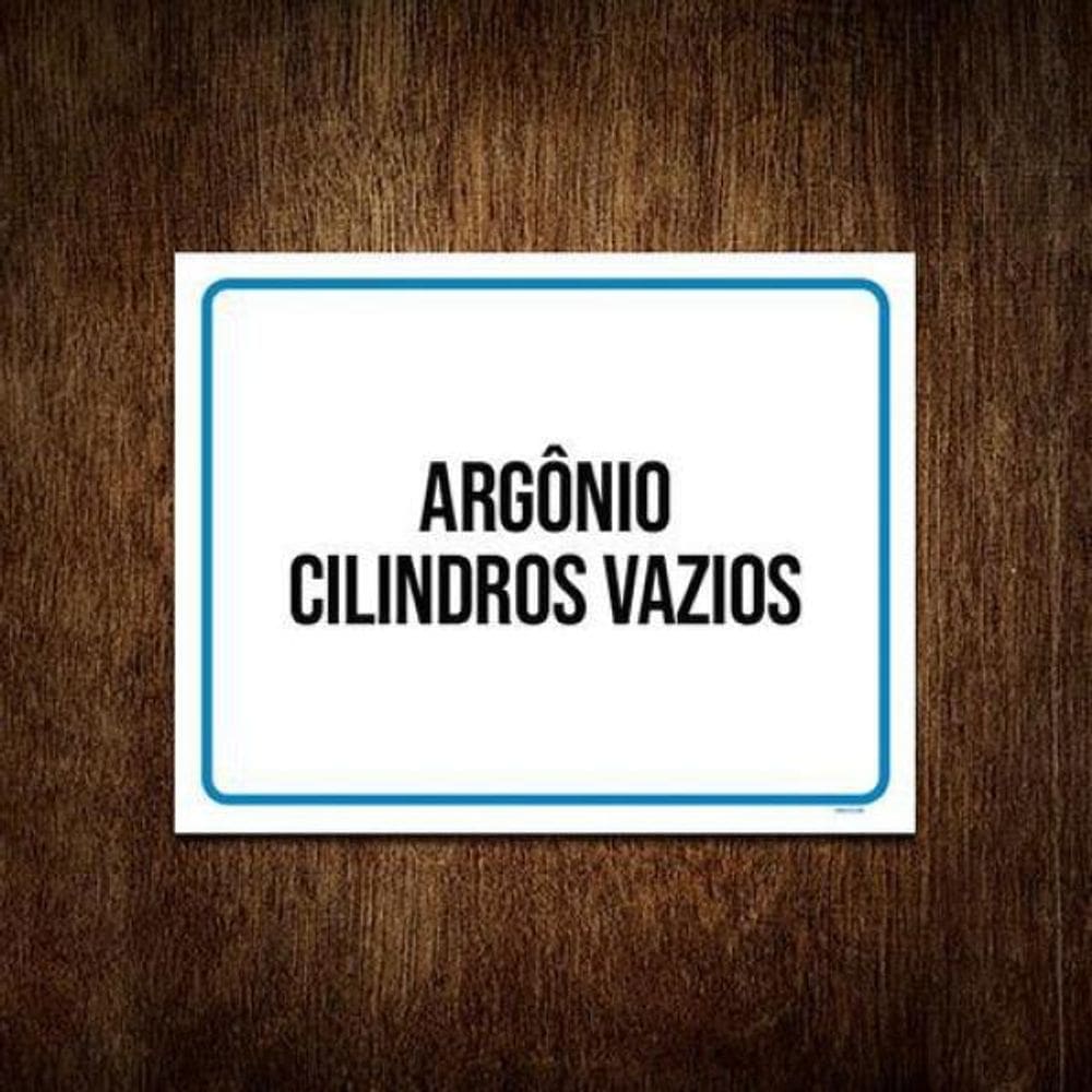 Kit 3 Placa Sinalização - Argônio Cilindros Vazios