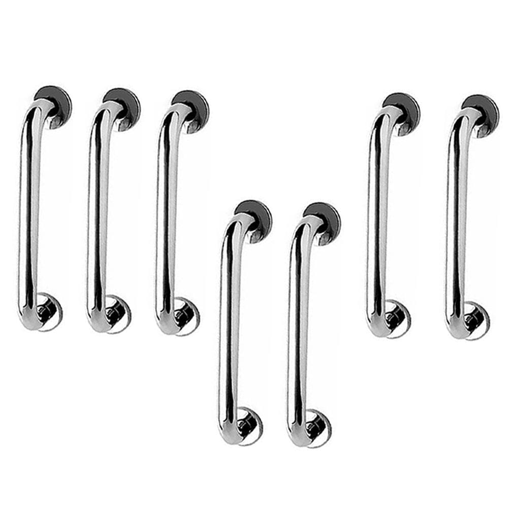 Barra de Apoio 40cm Aço Inox Kit 7 Unidades Idoso Deficiente Cadeirante Casa Suporte Banheiro Box Corrimao Segurança Acessibilidade