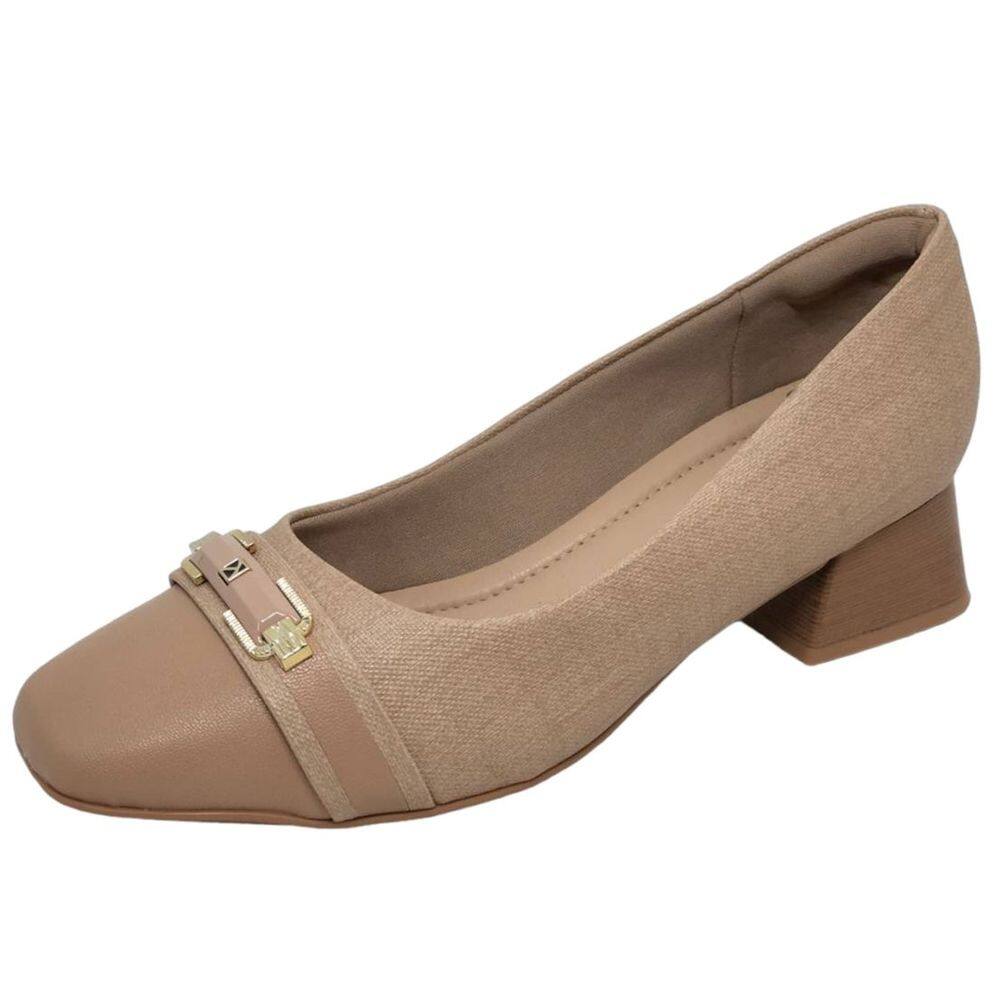 Sapato Feminino Salto Bloco Baixo Casual Conforto Piccadilly