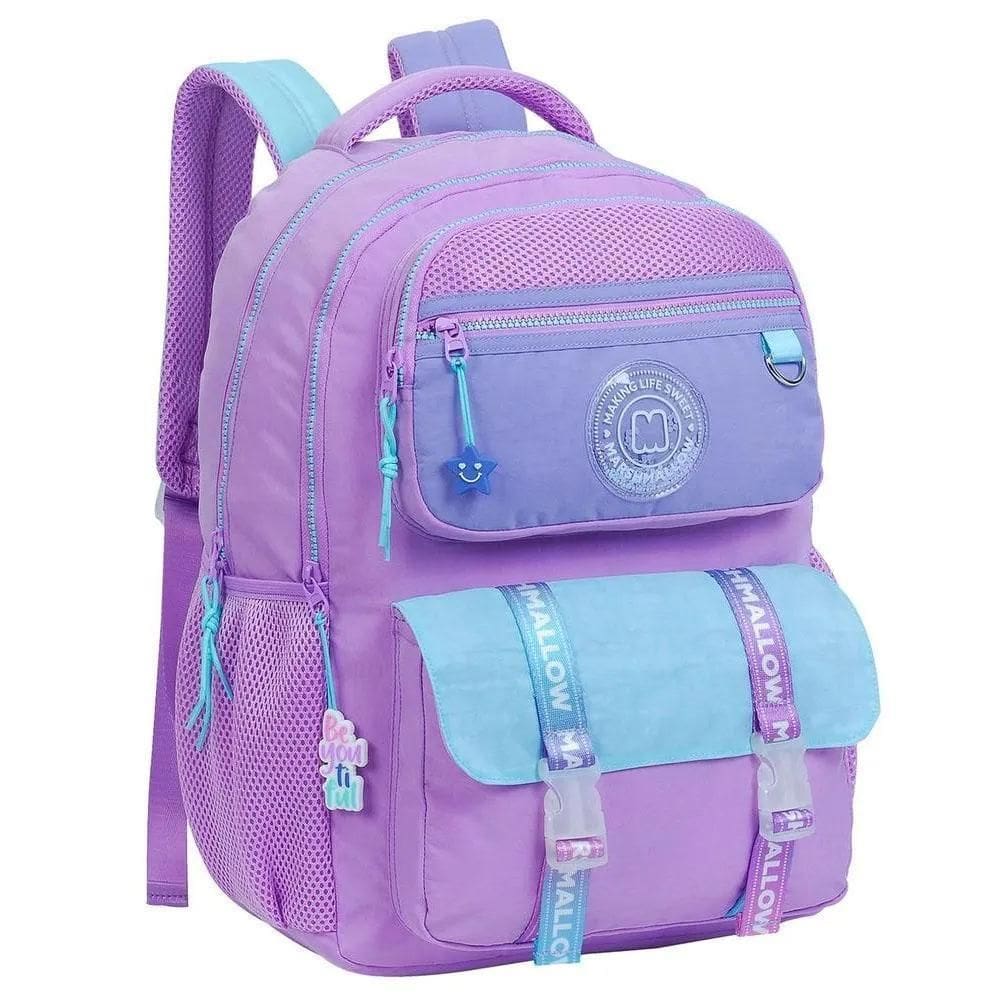Mochila Costas Galaxy Lilás E Turquesa Marshmallow Diplomata