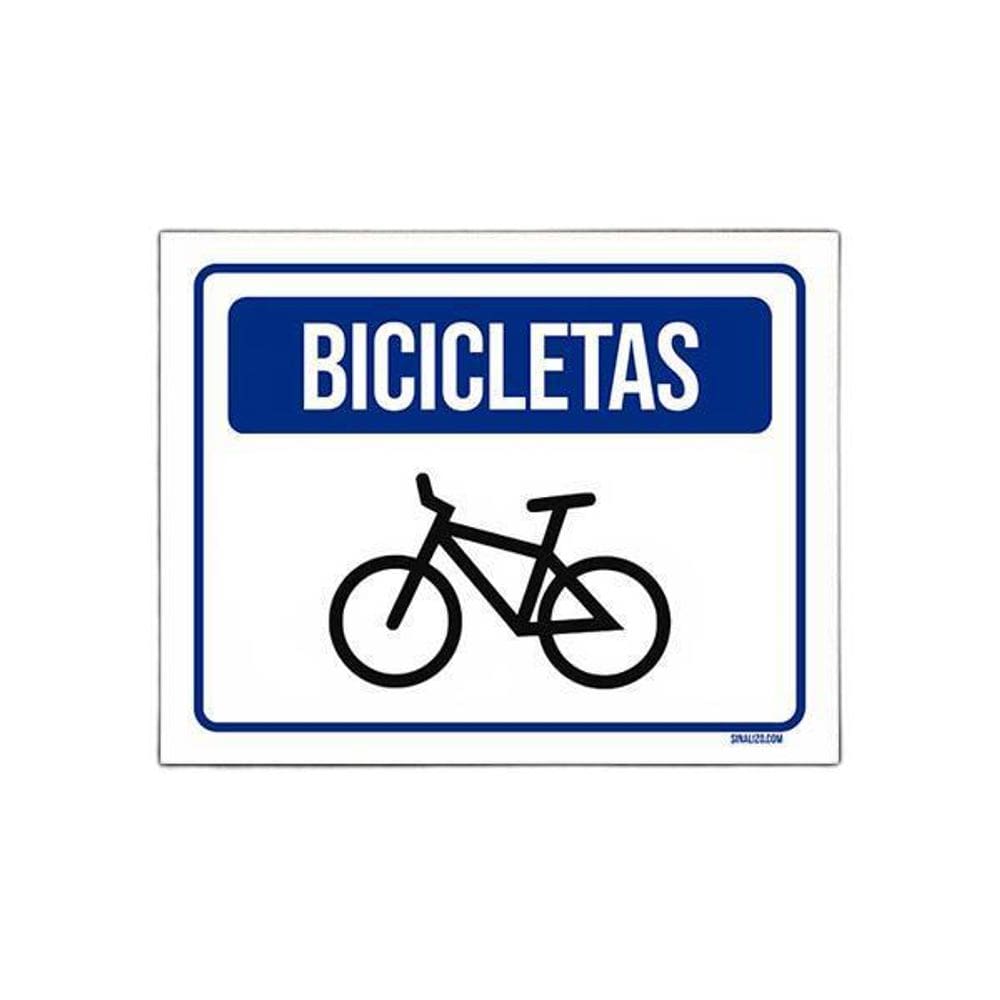 Placa De Sinalização Entrada Estacionamento Bicicletas 27X35