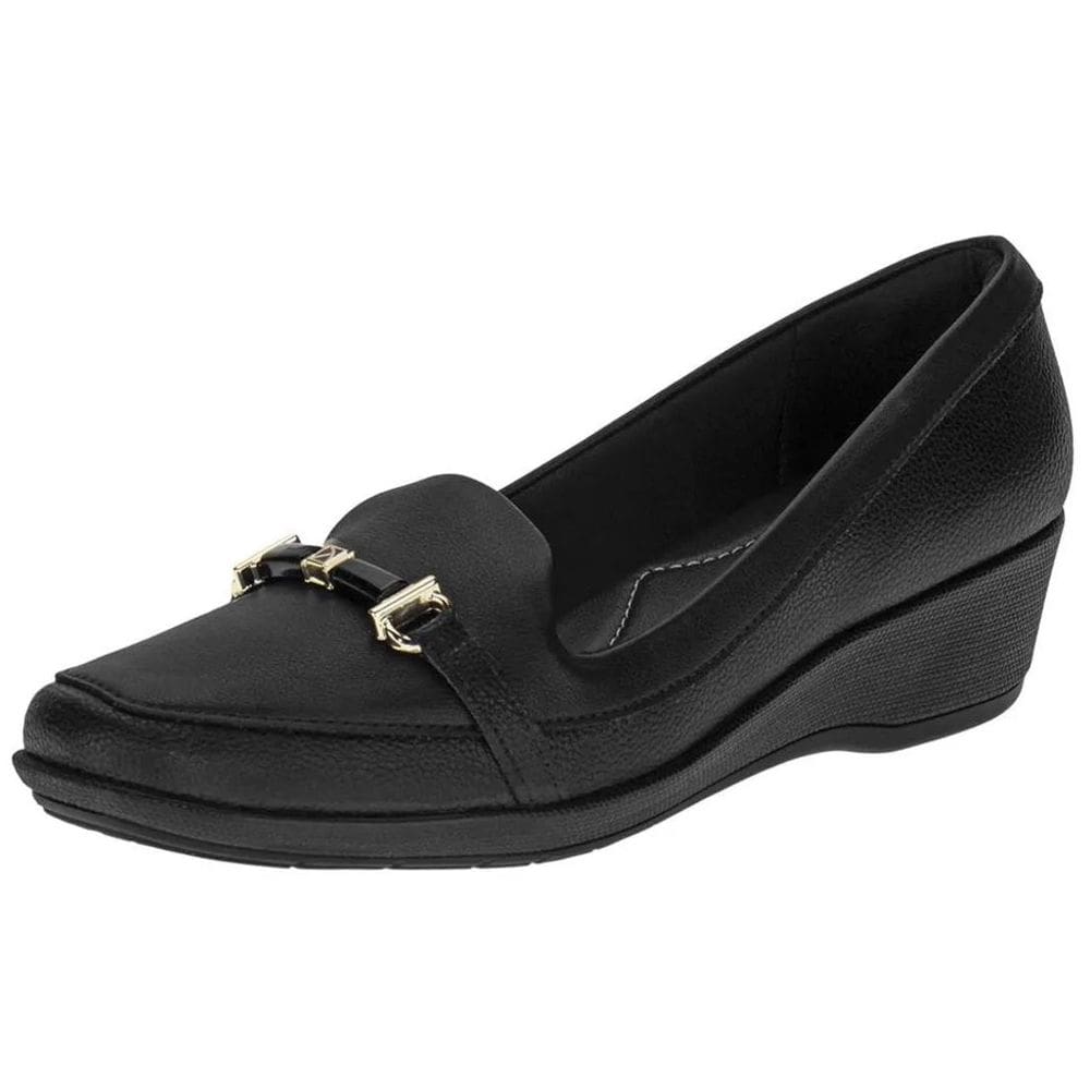 Sapato Anabela Salto Baixo Conforto Elegante Piccadilly