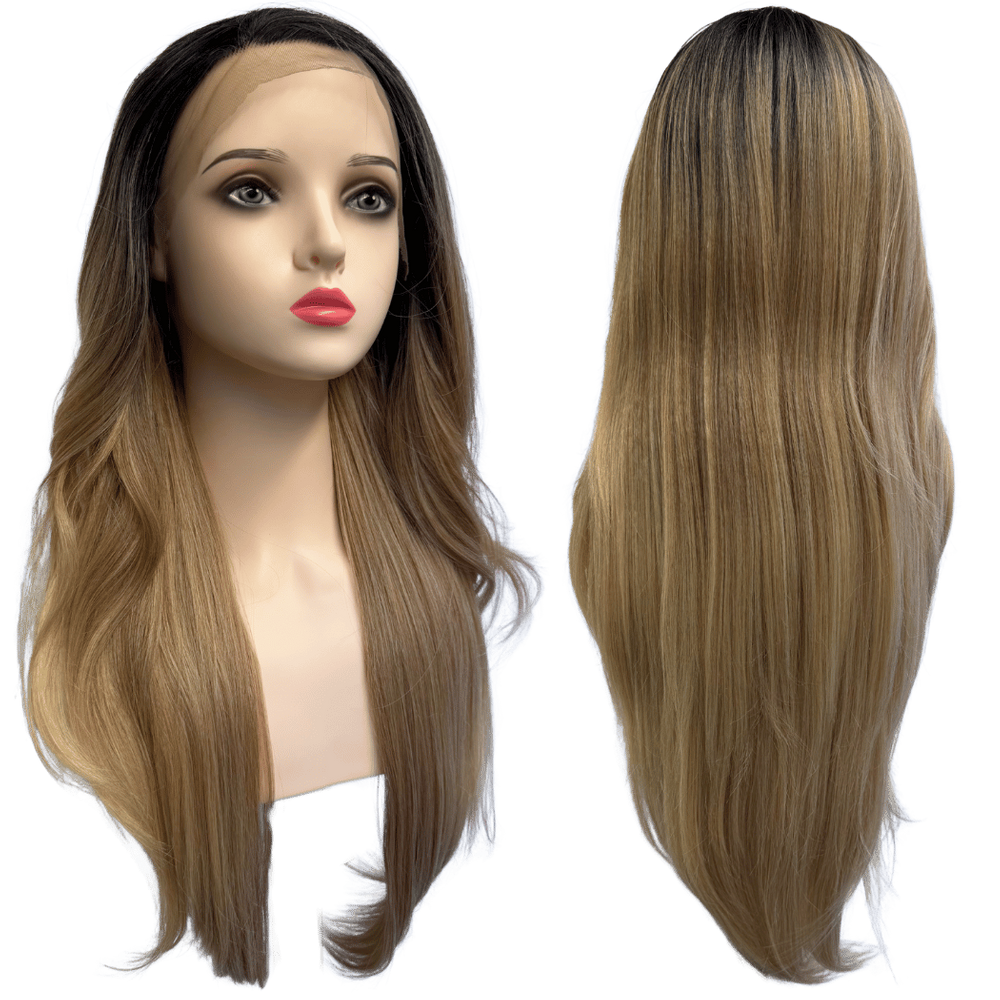 Peruca front lace HD orgânica loira ombre hair OTSNDBLND