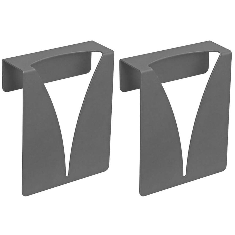 Kit 2 Pendurador de Toalha Cinza Porta Pano de Prato Suporte para Cozinha ou Banheiro Organize Masutti