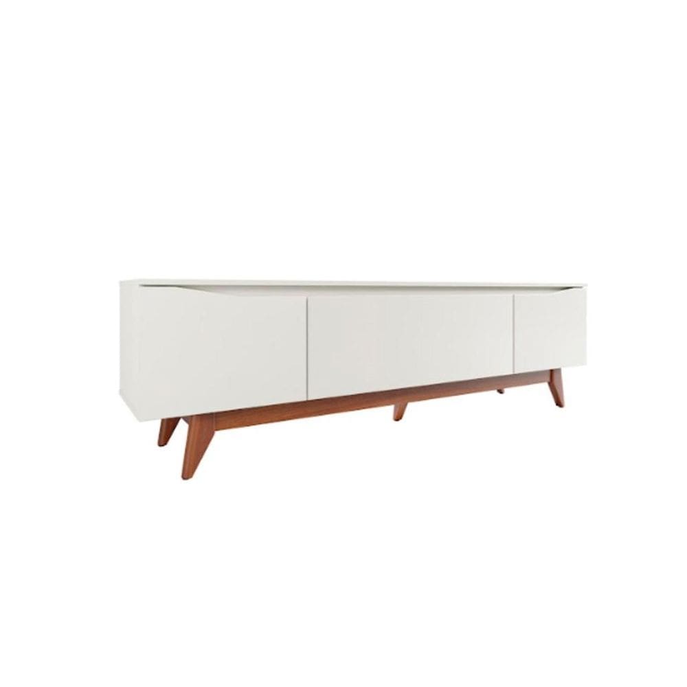Rack para TV até 75 Polegadas Flynt Off White e Natural 184 cm