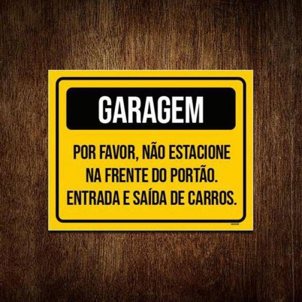 Placa Garagem Não Estacione Entrada Saída De Carros 36X46