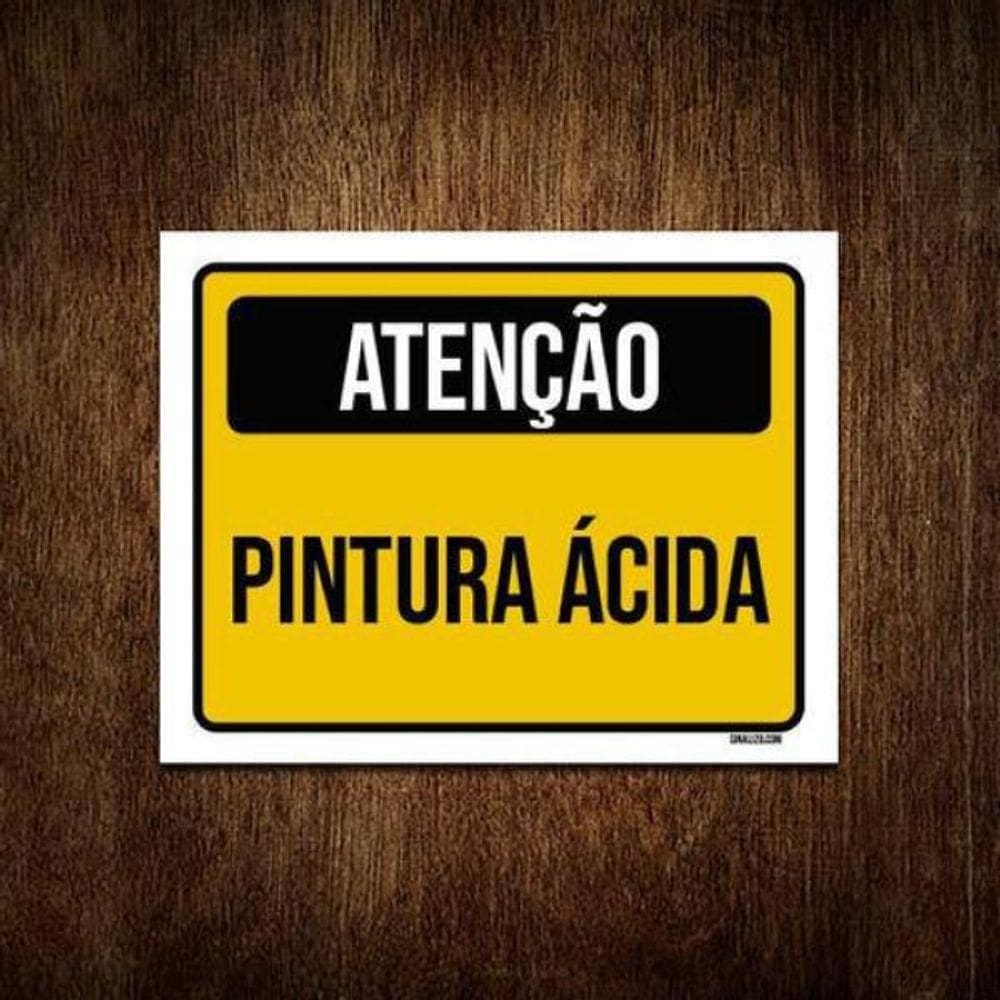 Kit 10 Placas Atenção Pintura Ácida
