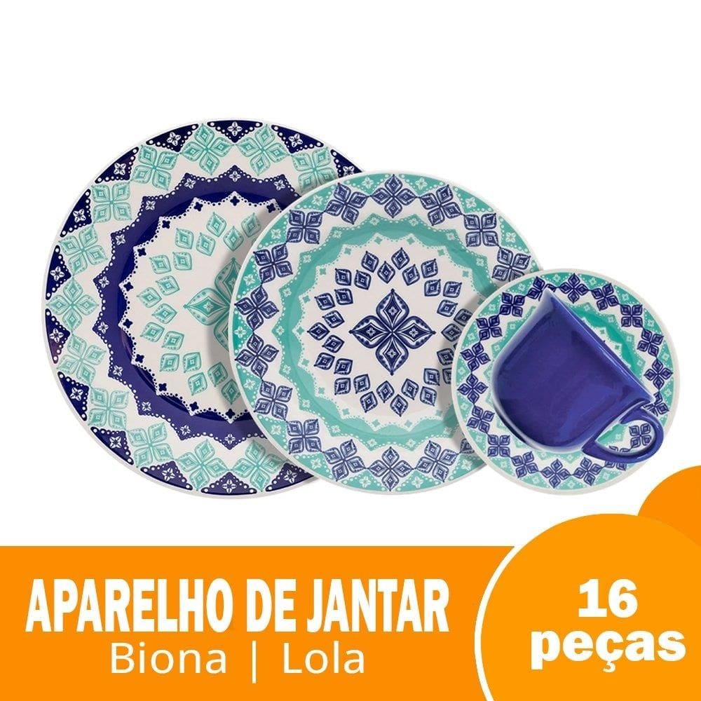 Aparelho de Jantar/Chá Biona Lola 16 Peças