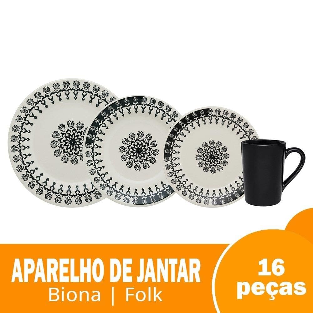 Aparelho de Jantar/Chá Biona Folk - 16 Peças