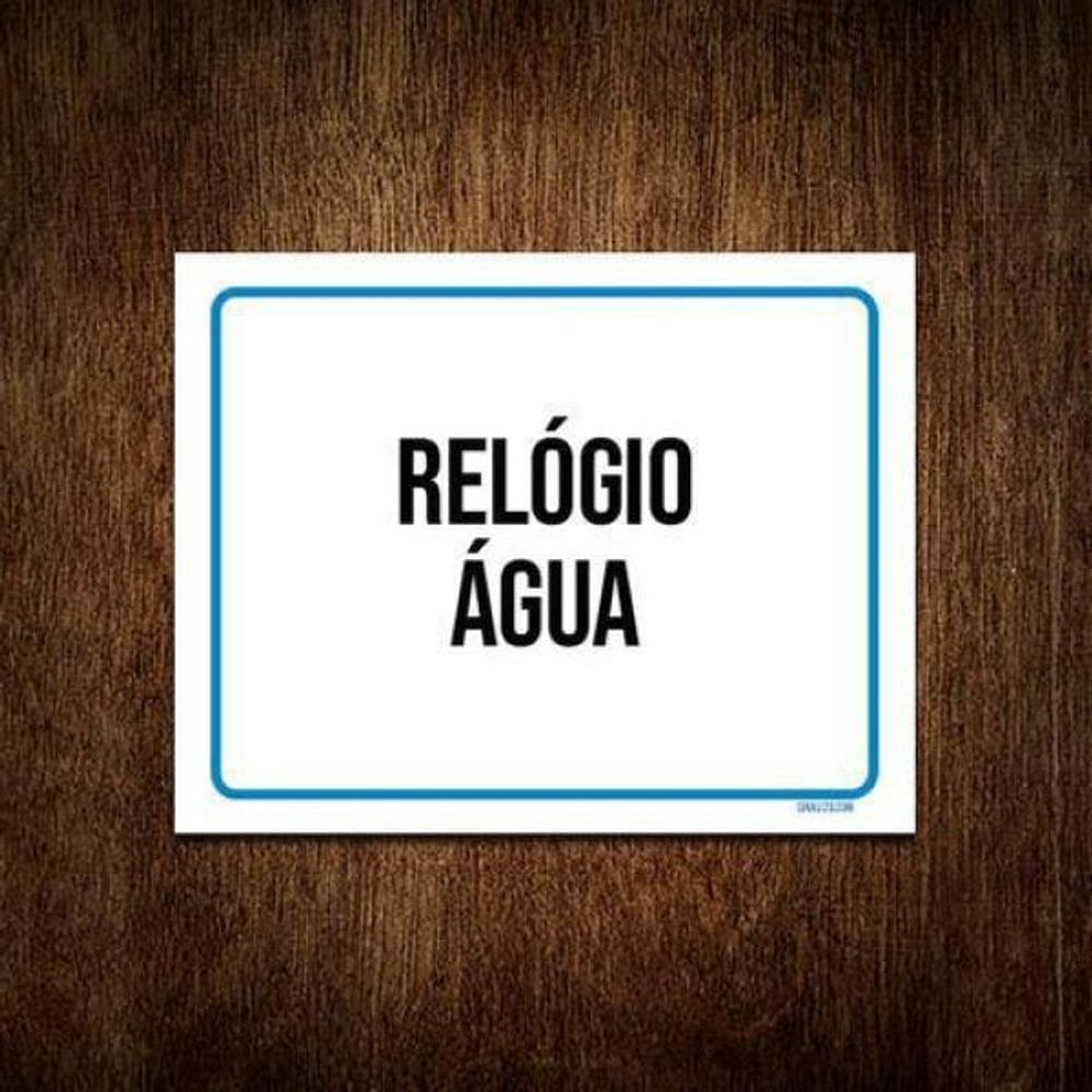 Kit 5 Placas Ambiente Sinalização Setor Relógio Água