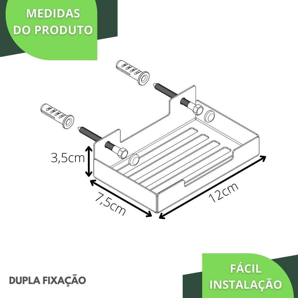Porta Sabonete Para Banheiro Saboneteira Parede Preto Elg