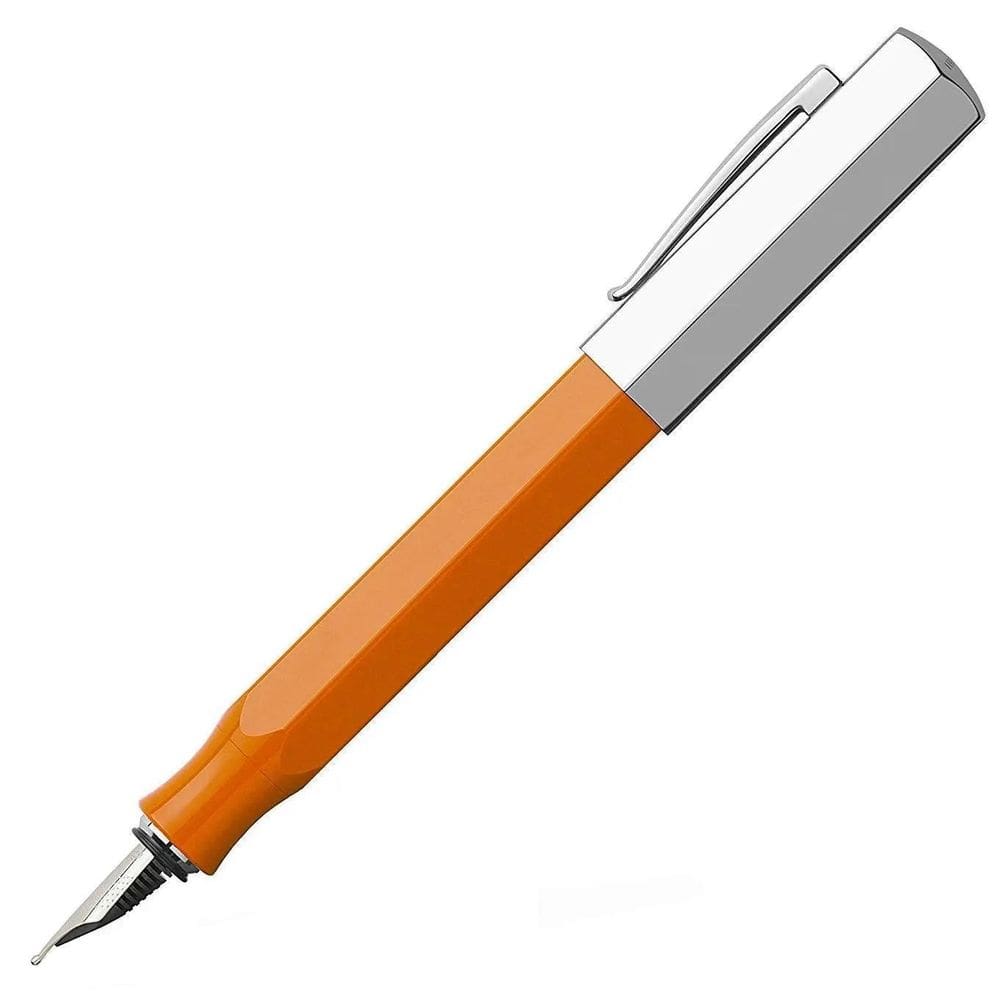 Caneta Tinteiro Faber-Castell Ondoro Laranja C/Cromado