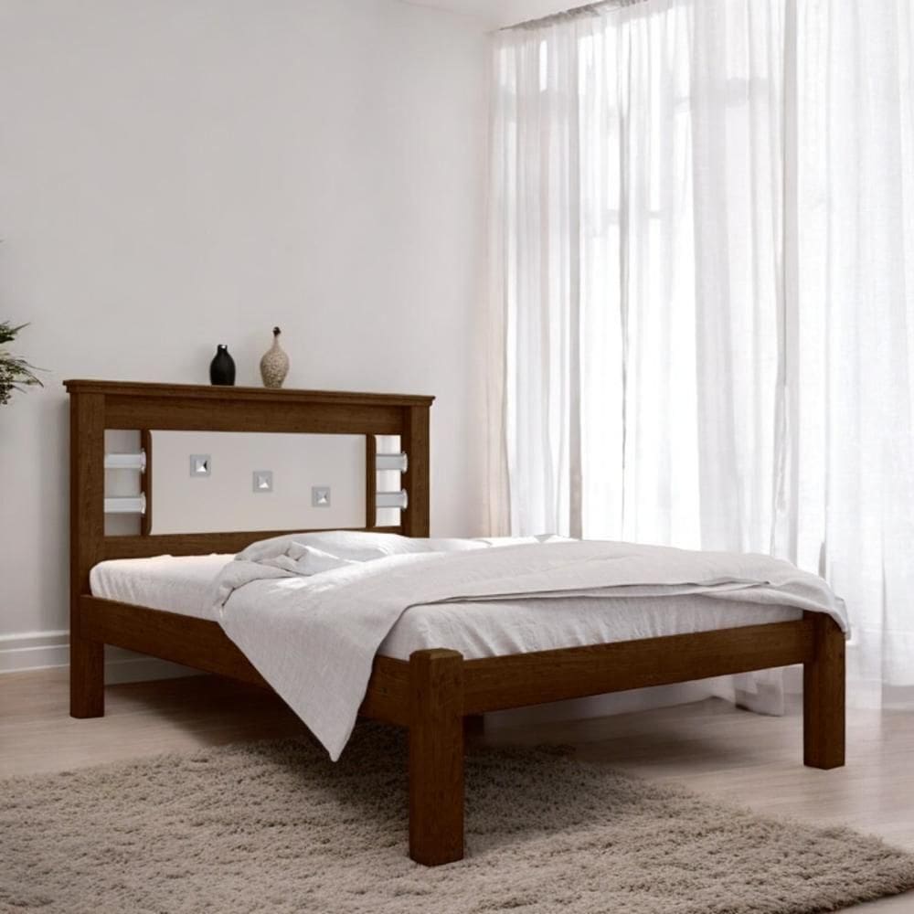 Cama Casal Com Cabeceira Laribella Malbec E Off White