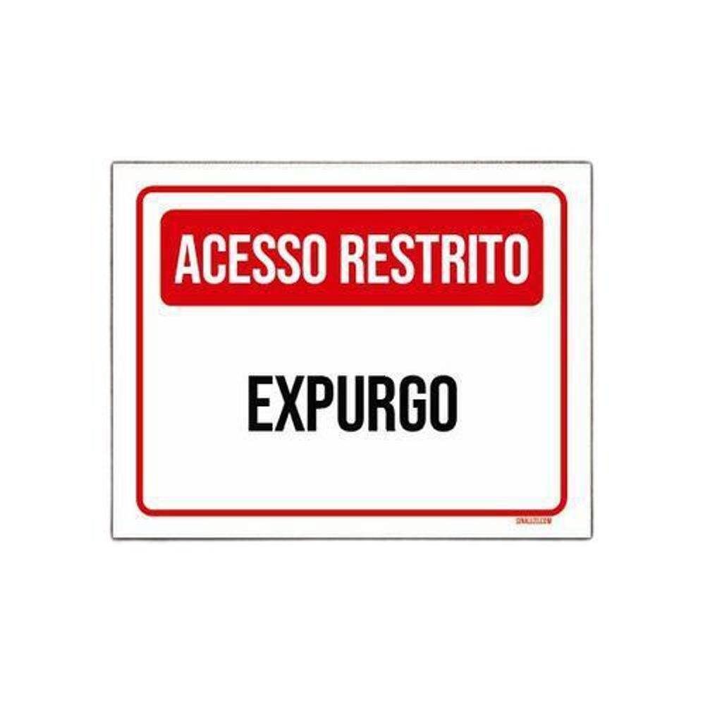Placa Acesso Restrito 27x35 - Poliestireno Impacto