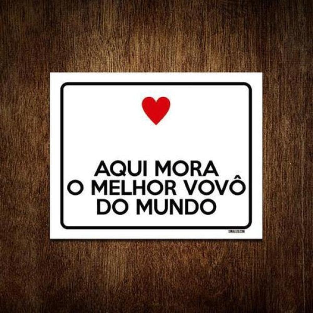 Kit 5 Placas Decorativa Aqui Mora Melhor Vovô Do Mundo