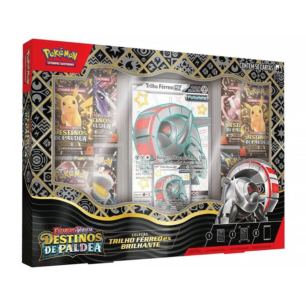 Box Pokémon Coleção Trilho Férreo EX Brilhante 50 Cartas 33799 - Copag