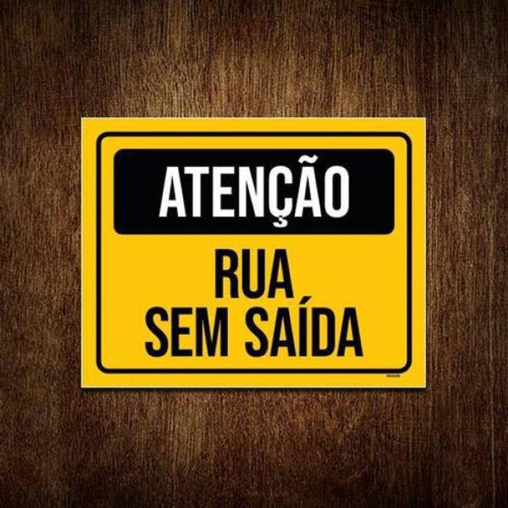 Kit 10 Placas Sinalização Atenção Rua Sem Saída