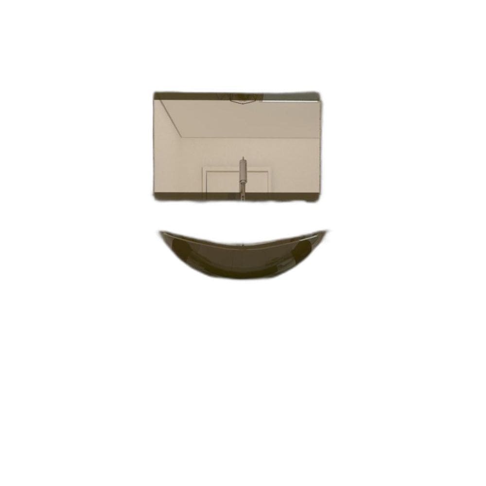 Gabinete De Vidro 60Cm Ac Com Cuba Oval - Ouro Envelhecido