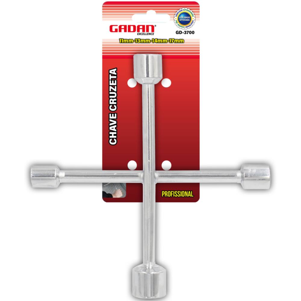 Chave Cruz 4 Bocas Cruzeta 11 13 14 17mm Sextavado Universal