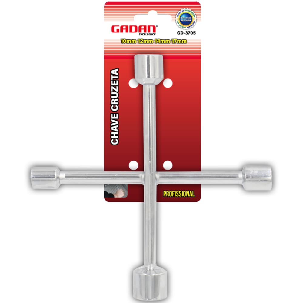 Chave Cruz 4 Bocas Cruzeta 10 12 14 17mm Sextavado Universal