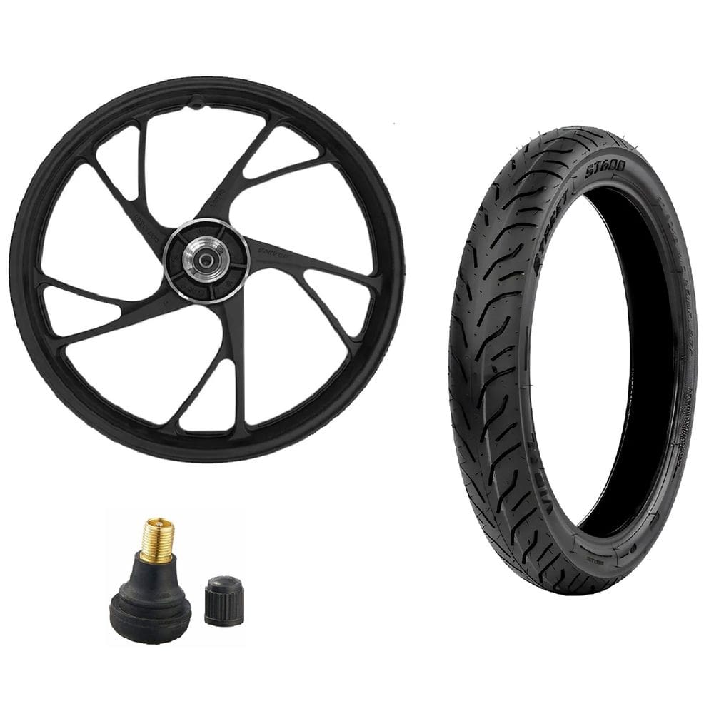 Kit Roda Liga Leve Moto Titan Fan Start 160 2016-2024 Disco + PNEU Vipal ST600 80/100-18 + Bico