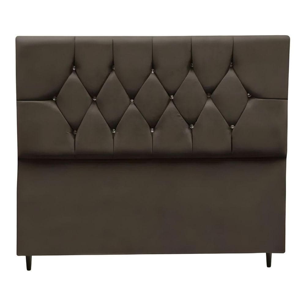 Cabeceira Estofada Cama Box Solteirão 100 Cm Suede Nina marrom
