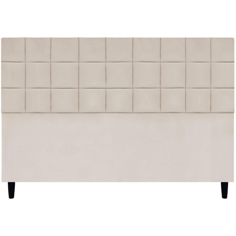 Cabeceira Decorativa Florem Para Cama De King 195 Cm Bege Suede