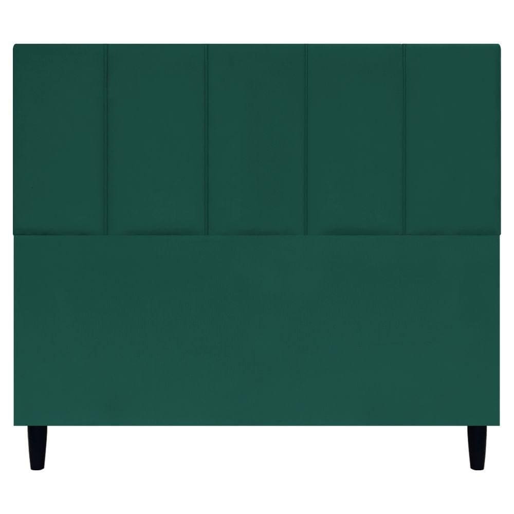 Cabeceira Decorativa Classic Para Cama De Casal 140 Cm Suede Verde Suede