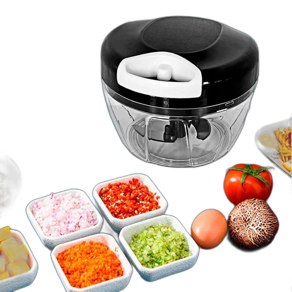 Mini Triturador Manual De Alimentos 3 Lâminas Legumes Alho