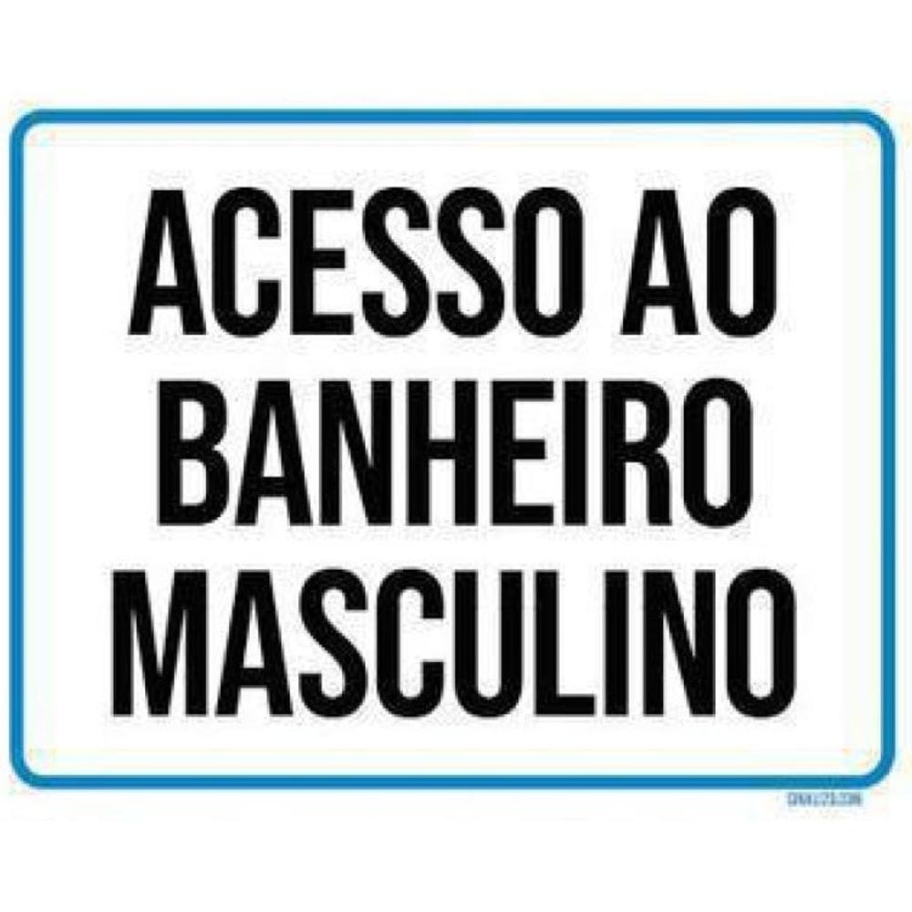 Kit 5 Placas Sinalização Ambiente Banheiro Masculino