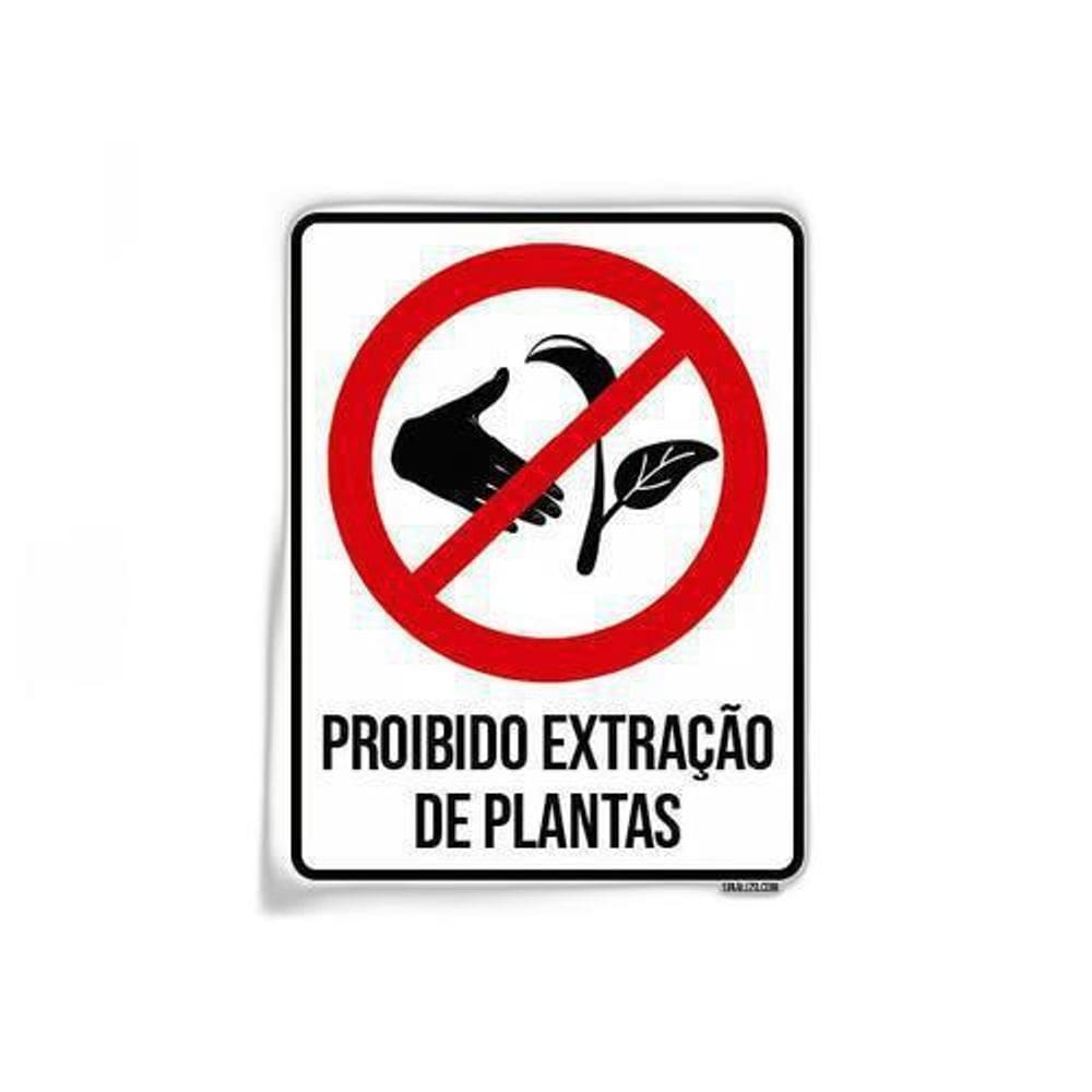 Kit 10 Placas Sinalização - Proibido Extração De Plantas