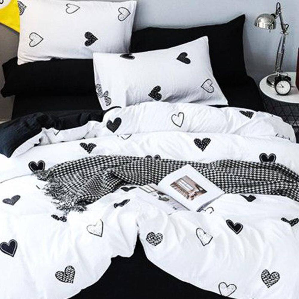 Jogo De Cama Love Black Love Solteiro King 6 Peças