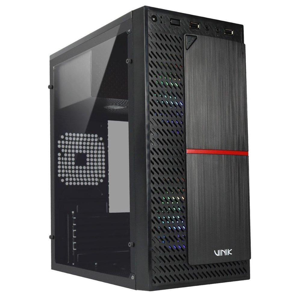 Gabinete Gamer Vinik Plate Lateral Acrílico 2 Fans - Ggpacbk