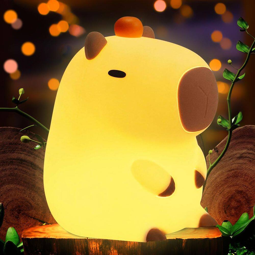Luz noturna FAMIDUO Tangerine Capybara LED Squishy Rechargea