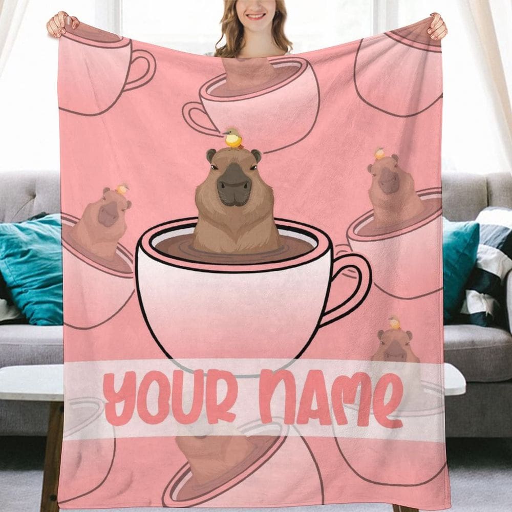 Cobertor CUSPCOD Capybara Flannel 30x40cm, tamanho de colo para crianças