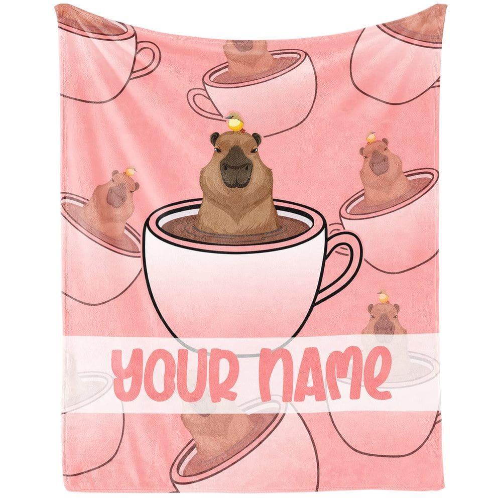 Cobertor CUSPCOD Capybara Flannel 100x125cm para crianças rosa
